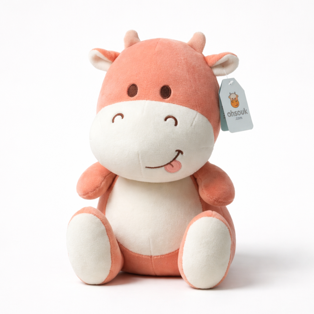 Peluche Vachette Rose — Un câlin tout doux