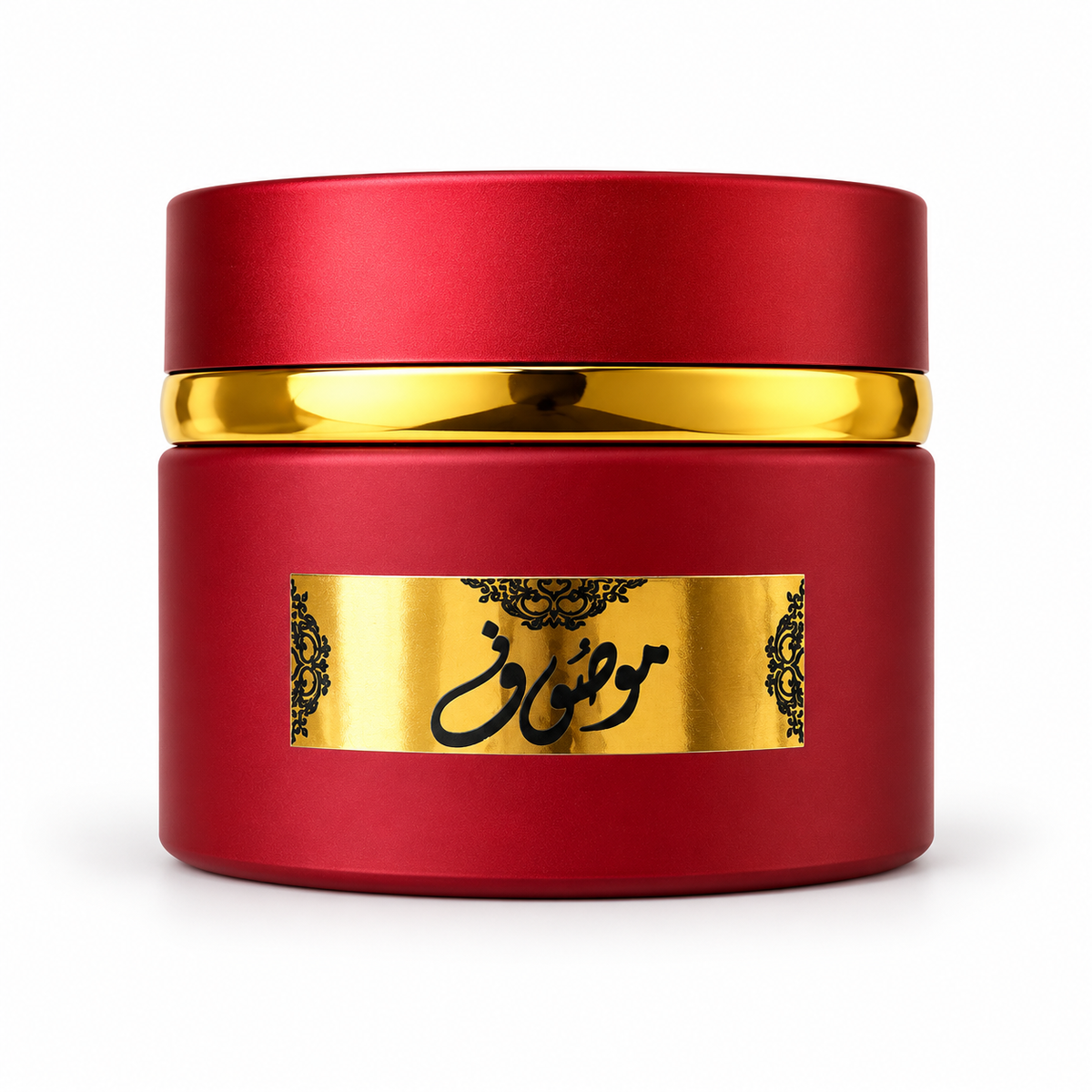 Pot de bakhoor Mousuf rouge et or, tablettes 80 g, Choose Me Perfumes