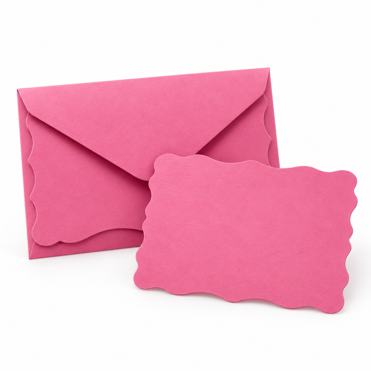 Carte rose avec enveloppe assortie, message personnalisé OhSouk
