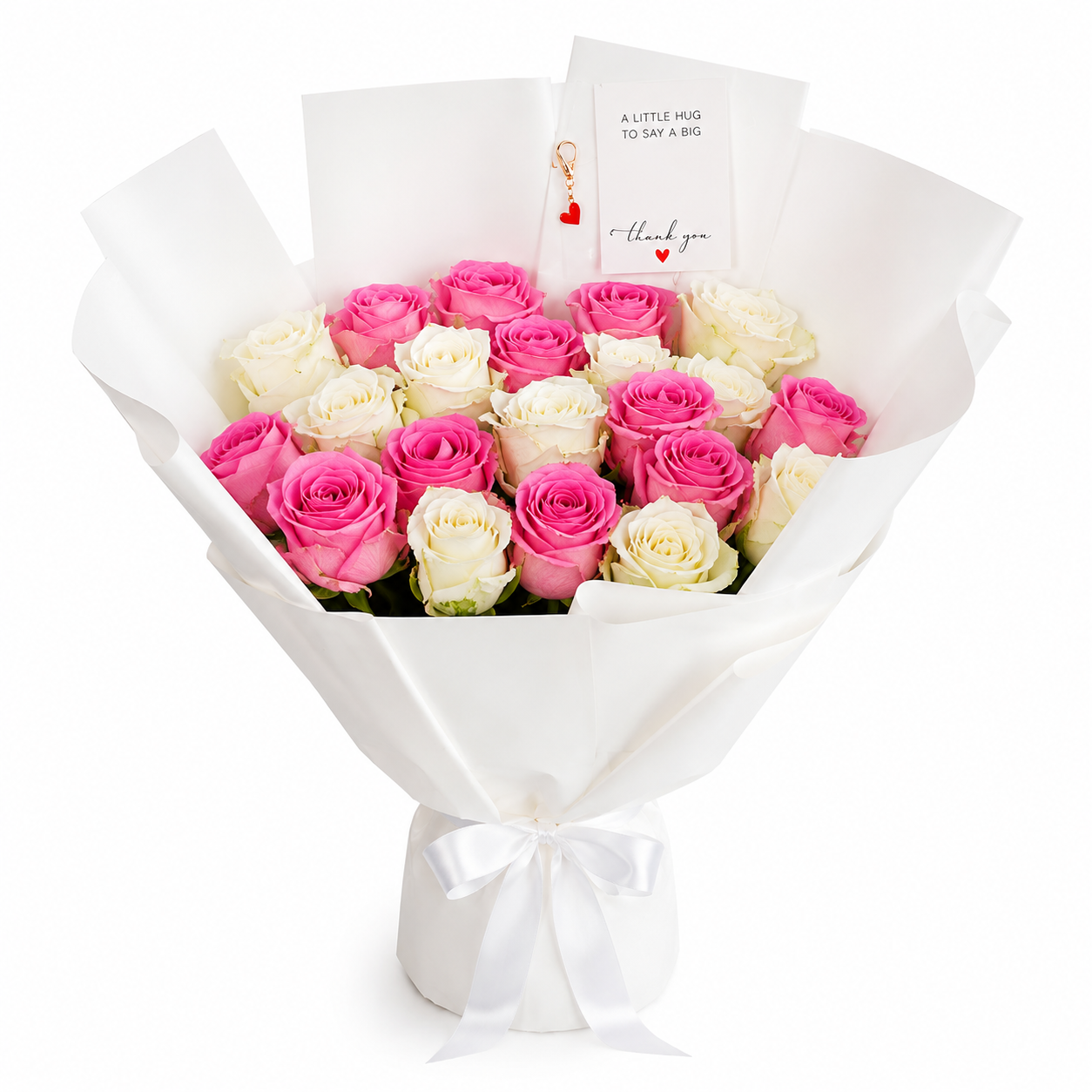 Bouquet de roses blanches et roses OhSouk – vue 2