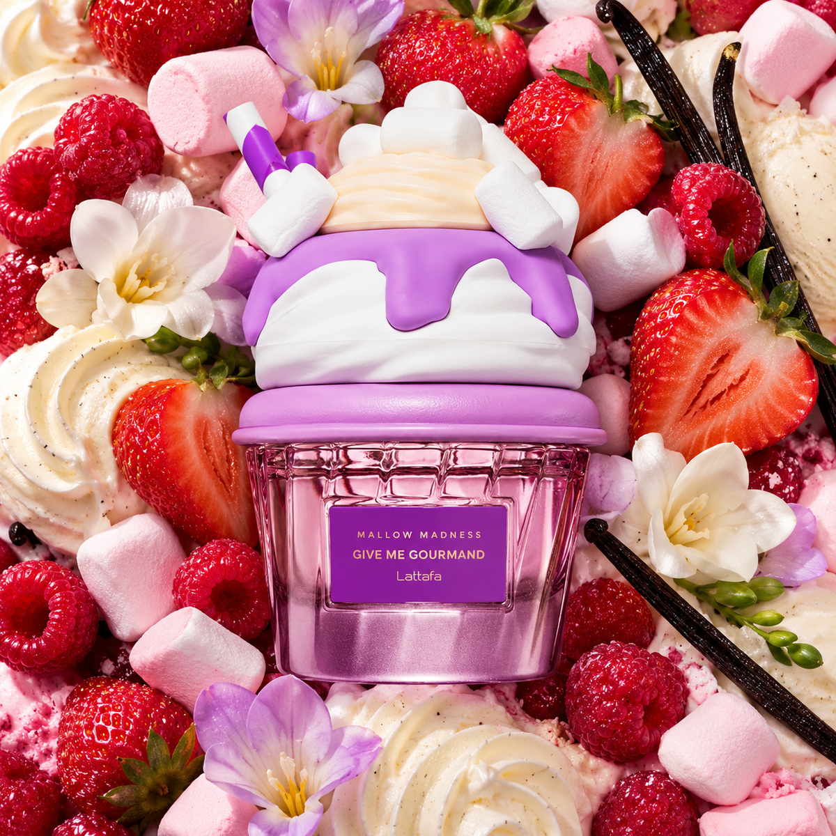 Lattafa Mallow Madness Eau de Parfum 75 ml, flacon de la collection Give Me Gourmand, OhSouk