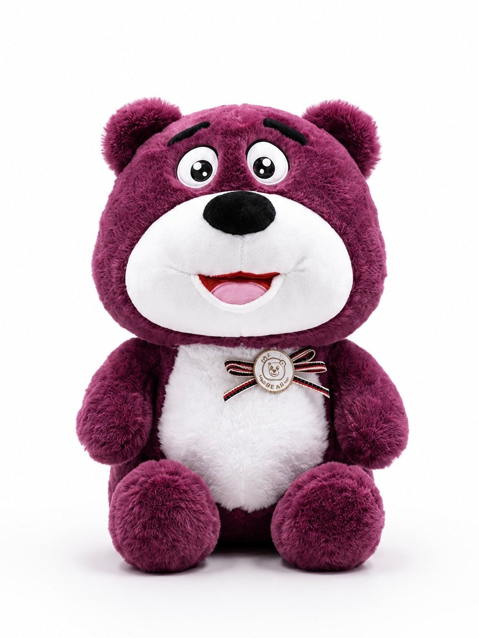 Peluche Ourson Violet "Happy Bear" 30cm