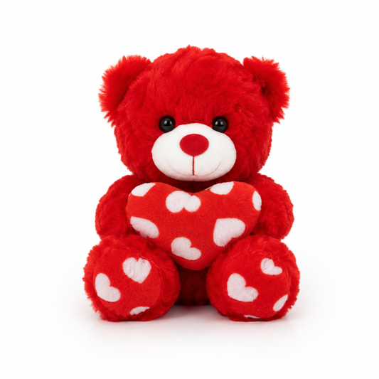 Peluche Ourson Rouge "Câlin Passion" 20cm