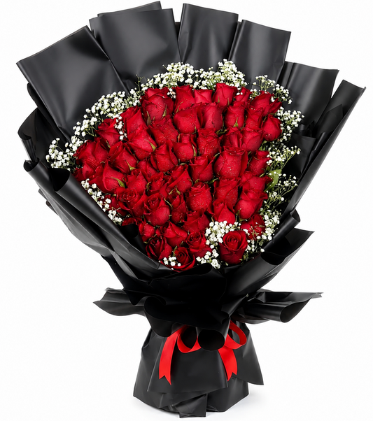 Bouquet Le Velours Rouge, roses rouges premium – OhSouk